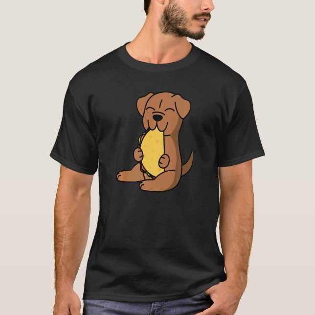 Camiseta Dogue De Burdeos Comiendo Un Taco Perro (Anverso)