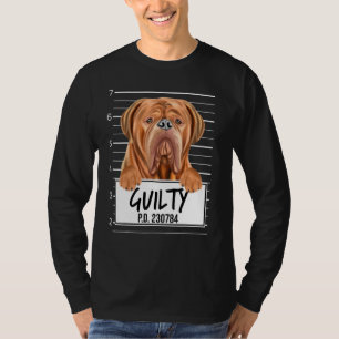 Camiseta Dogues De Bordeaux Mugshot Guilty Dog