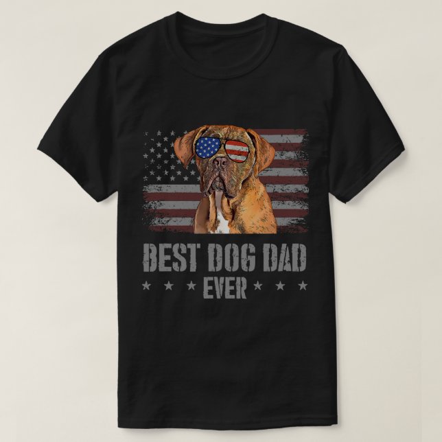 Camiseta Dogues de Burdeos Mejor Perro Papá Retro EEUU Ame (Diseño del anverso)