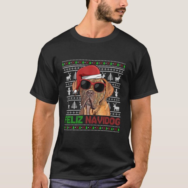 Camiseta Dogues De Burdeos Perro Feliz Navidog Gracioso Chr (Anverso)