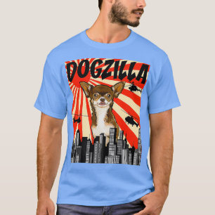 Camiseta Dogzilla Brown Chihuahua, un divertido retro japon