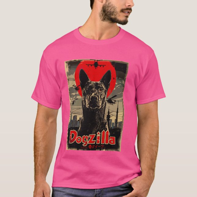 Camiseta Dogzilla Perro Graciosos Regalos Perros Para Hombr (Anverso)