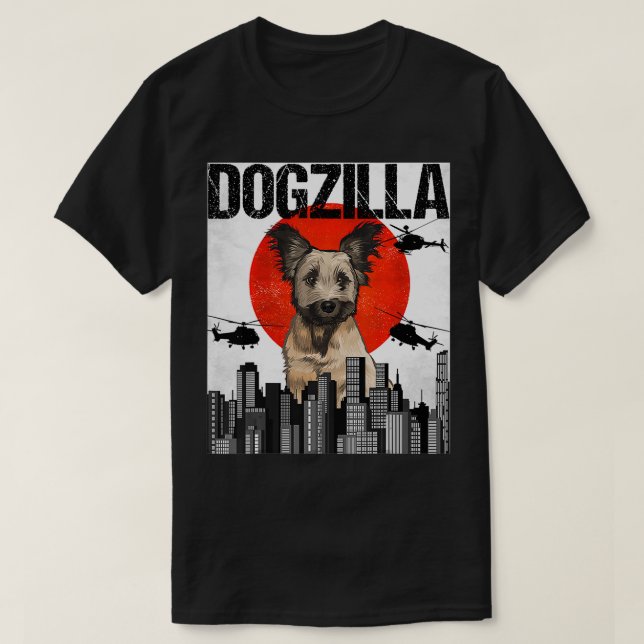 Camiseta Dogzilla Skye Terrier de Japón, una divertida cose (Diseño del anverso)