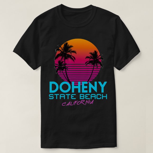 Camiseta Doheny State Beach California Retro 80 (Diseño del anverso)