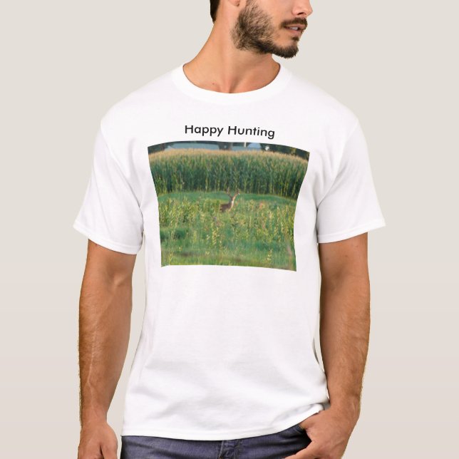 Camiseta Dólar y campo de maíz, caza feliz (Anverso)