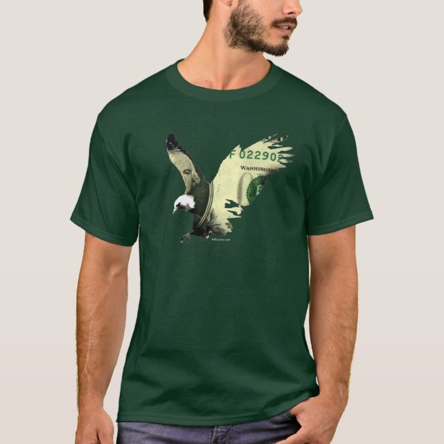 Camiseta Dólares que vuelan del dinero enojado (Anverso)