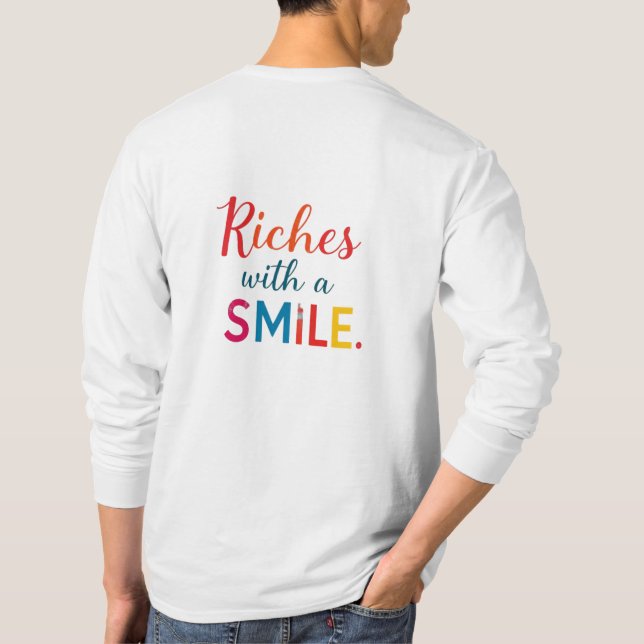 Camiseta Dólares y hebillas, ricos con sonrisa (Reverso)
