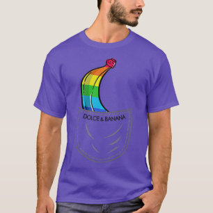 Camiseta Dolce Pocket LGBTQ Banana Graciosa Corta gráfica d