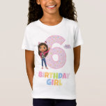 Camiseta Dollhouse Gabby's 6th Birthday Chica<br><div class="desc">¡Celebra el sexto cumpleaños de tu hijo con esta linda camisa de cumpleaños de Dolby en Gabby!</div>