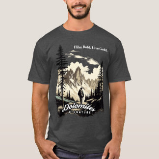 Camiseta Dolomitas Senderismo audaz oro vivo