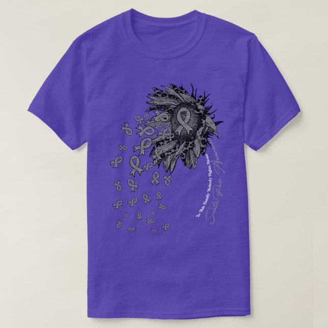 Camiseta Dolor ciático Awareness sunflower nadie lucha tamb (Diseño del anverso)