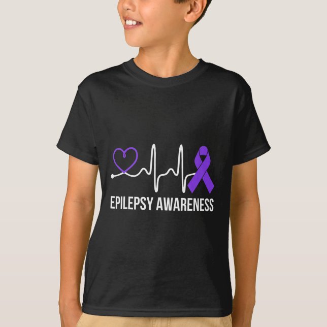 Camiseta Dolor de corazón Epilepsia Conciencia Pérdida Epil (Anverso)