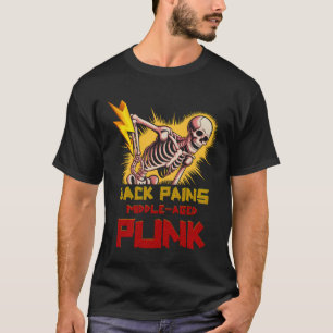 Camiseta Dolor de espalda Punk de edad media Skeleton_s Roc