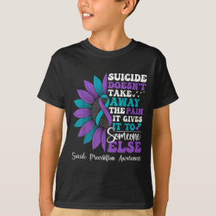 Camiseta Dolor de suicidio girasol Prevención Conciencia