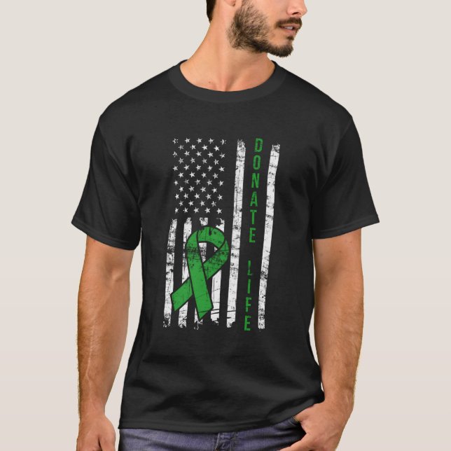 Camiseta Dolorosa Donación Vida Humana Bandera De Eeuu Ney  (Anverso)