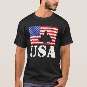 Camiseta Doloroso Snowmobile USA Bandera estadounidense Vin
