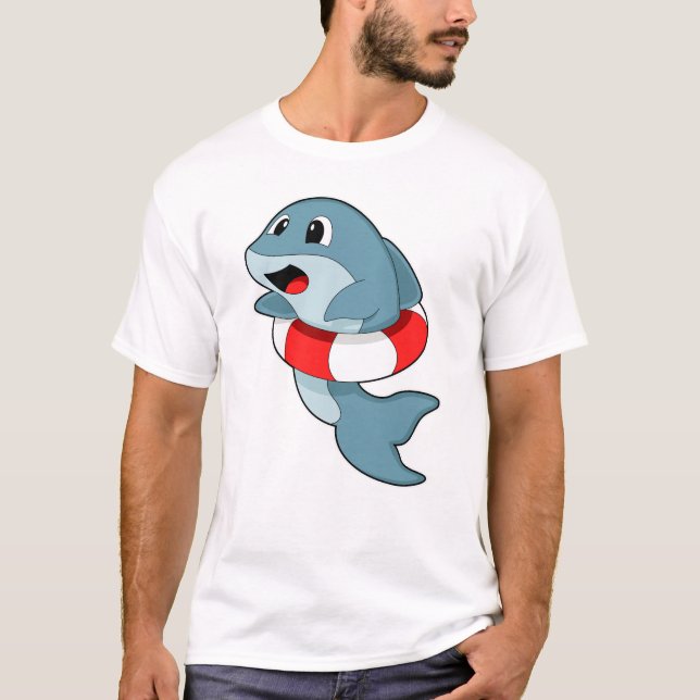 Camiseta Dolphin at Swimming with Swim ring (Anverso)