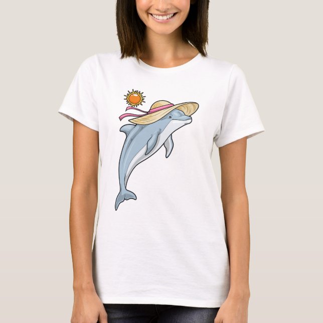 Camiseta Dolphin Beach Straw hat Summer (Anverso)