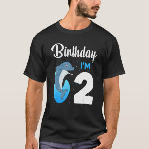 Camiseta Dolphin Birthday 2 años Niños Chicas Dolphi