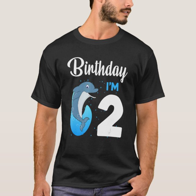 Camiseta Dolphin Birthday 2 años Niños Chicas Dolphi (Anverso)