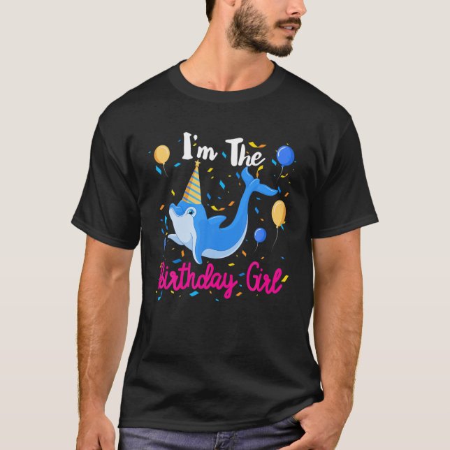 Camiseta Dolphin Birthday Party Girl Gift For Her (Anverso)