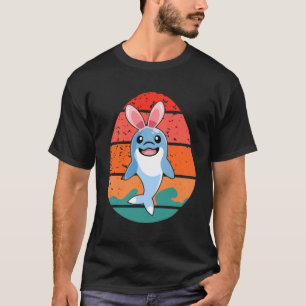 Camiseta Dolphin Bunny Happy Easter Eggs Retro Hombres Muje