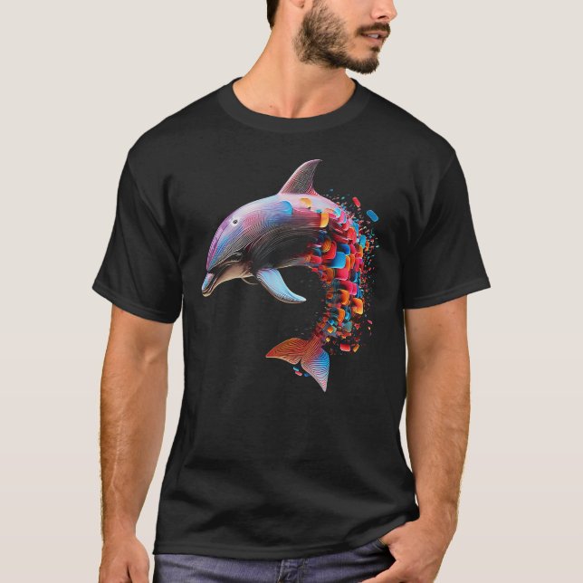 Camiseta Dolphin Colorful Art Animal Abstract Graphic Dolph (Anverso)