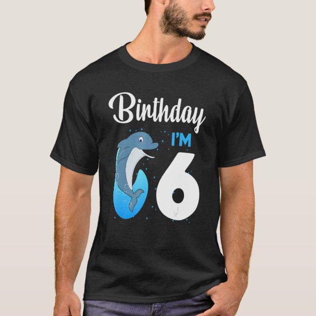 Camiseta Dolphin Cumpleaños Niños de 6 años Chicas Dolphi (Anverso)