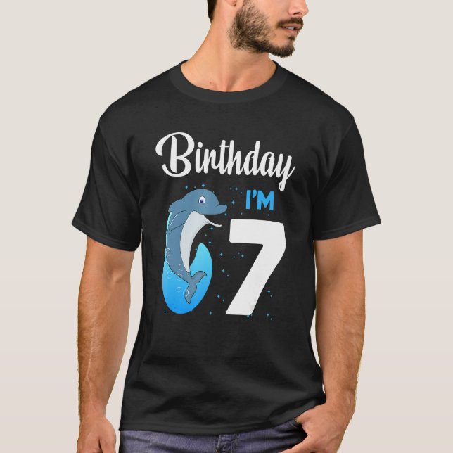 Camiseta Dolphin Cumpleaños Niños de 7 años Chicas Dolphi (Anverso)