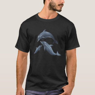 Camiseta Dolphin familia mamá papá y bebé delfines ocea azu