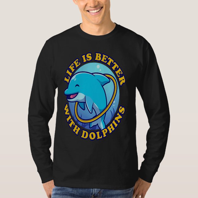 Camiseta Dolphin Fanatic Sea Animals  With Dolphins (Anverso)