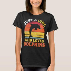 Camiseta Dolphin Fish Vintage Un Chica que ama al delfín