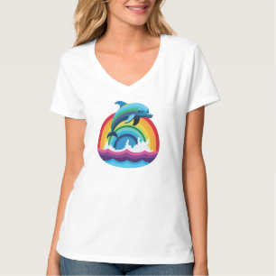 Camiseta Dolphin Flippin sobre el arco iris