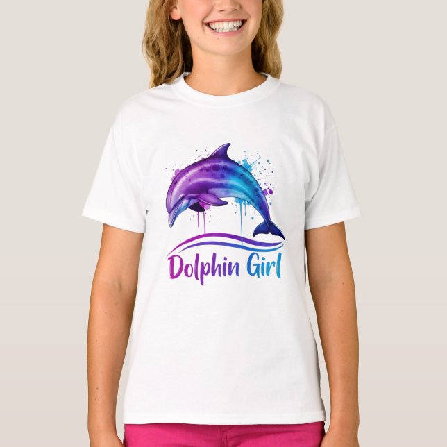 Camiseta Dolphin Girl Ocean Lover Graphic (Anverso)