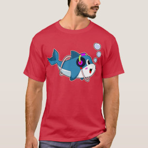 Camiseta Dolphin Headphone Music