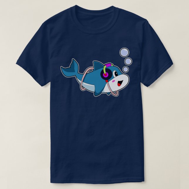 Camiseta Dolphin Headphone Music (Diseño del anverso)