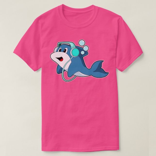 Camiseta Dolphin Headphone Music (Diseño del anverso)