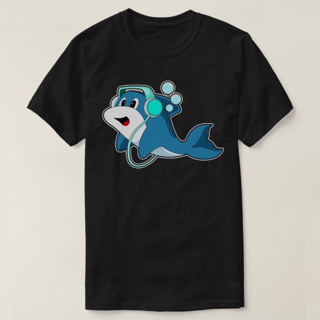 Camiseta Dolphin Headphone Music 1 (Diseño del anverso)