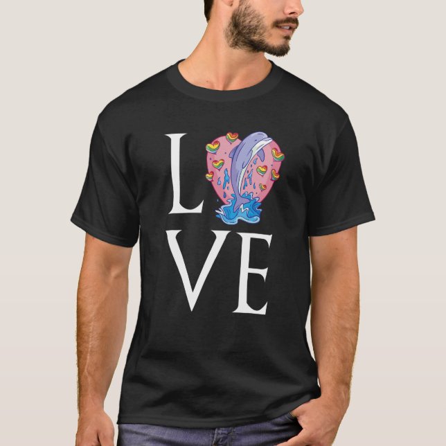 Camiseta Dolphin Love Whale Cute Dolphins Underwater world  (Anverso)