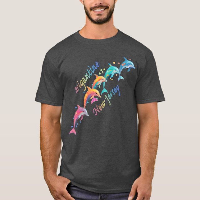 Camiseta Dolphin Lover Brigantine NJ Family Beach Vacation (Anverso)