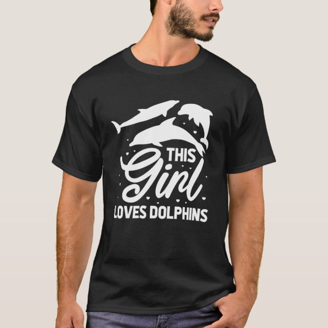 Camiseta Dolphin Lover Cute A Este Chica Le Encantan Los De (Anverso)