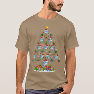 Camiseta Dolphin Lover Xmas Iluminando Santa Dolphin Christ