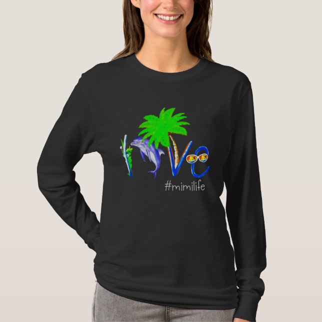 Camiseta Dolphin Mimilife  Coconut Dolphin And Beach Campin (Anverso)