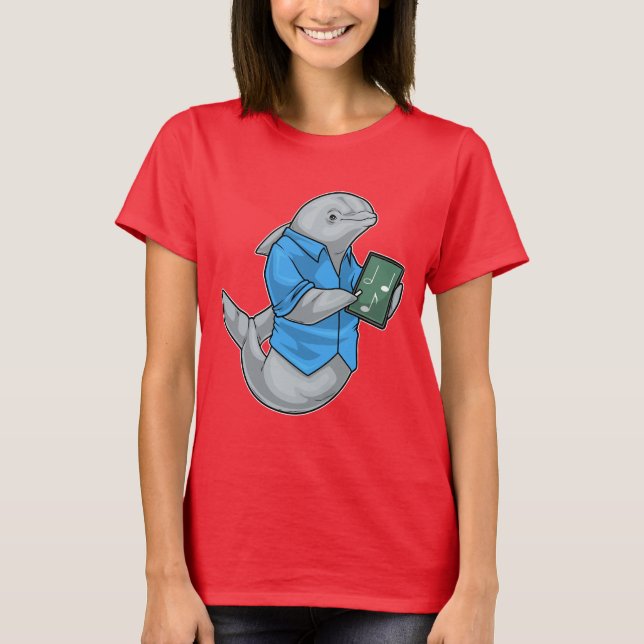 Camiseta Dolphin Music Teacher Music notes (Anverso)