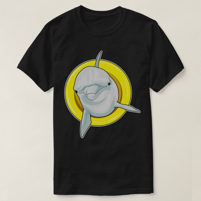 Camiseta Dolphin Swimming Lifebuoy (Diseño del anverso)