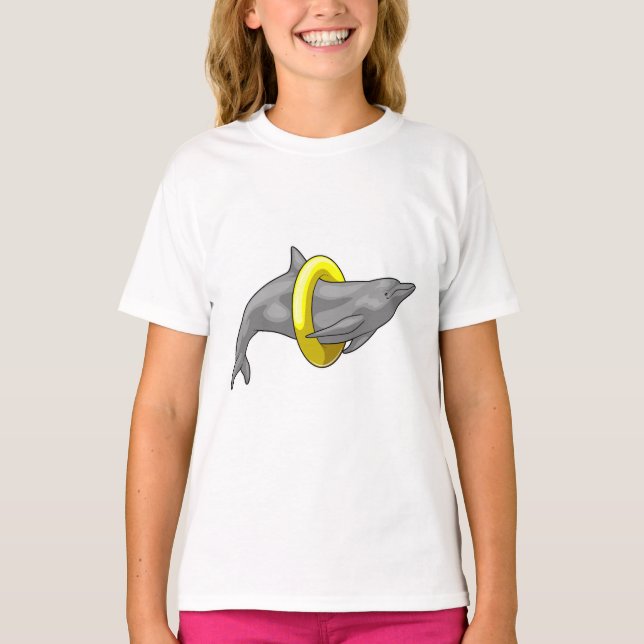 Camiseta Dolphin Swimming Lifebuoy (Anverso)