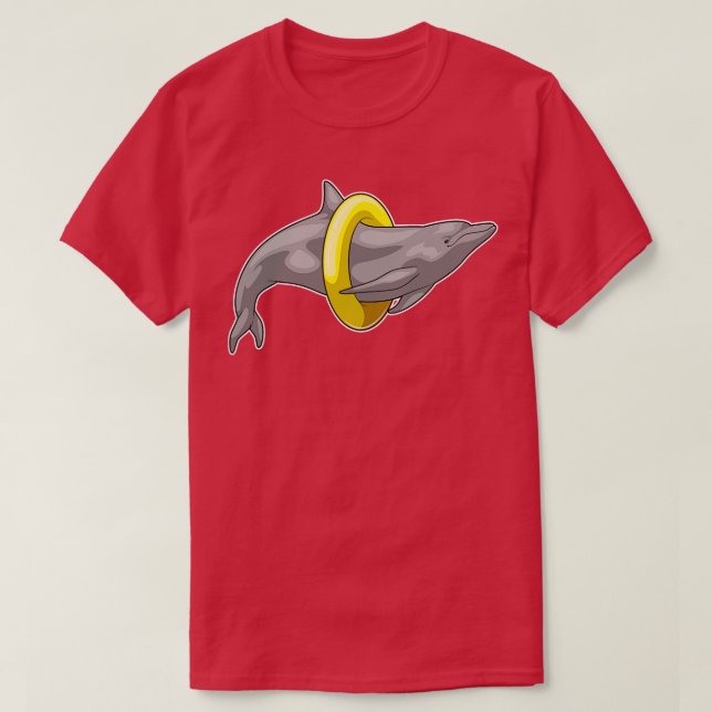 Camiseta Dolphin Swimming Lifebuoy (Diseño del anverso)