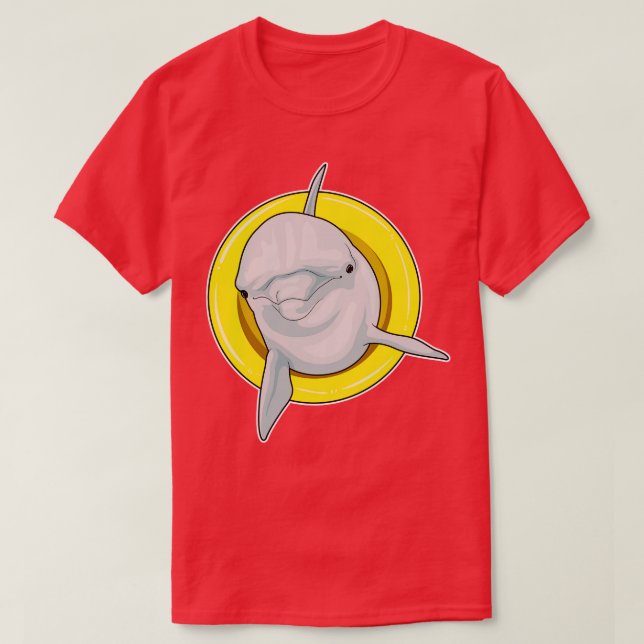 Camiseta Dolphin Swimming Lifebuoy (Diseño del anverso)
