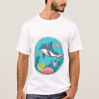 Camiseta Dolphin Underwater Wonderland | Cute Ocean Illustr