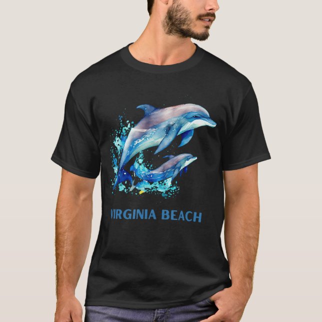 Camiseta Dolphin Vacation Vintage Virginia Beach Dest (Anverso)